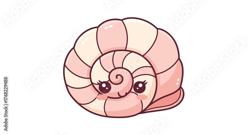 Adorable seashell character with big eyes, perfect for children's illustrations and designs
