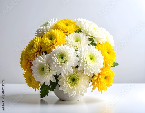 Chrysanthemum Flower Bouquet Isolated on White Background – All Saints’ Day Tribute
