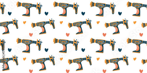 vector illustration cute sewing machines repeating background for kids and decor