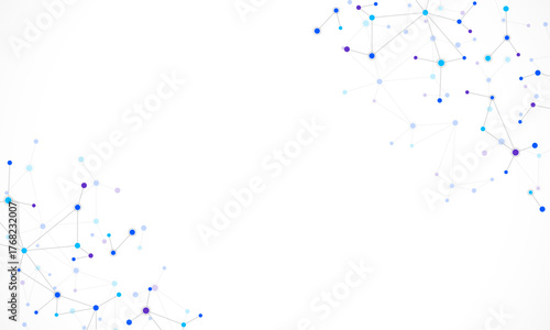 Molecular structure and genetic engineering, molecules DNA, neural network, scientific research. Abstract background for innovation technology, science, healthcare, and medicine