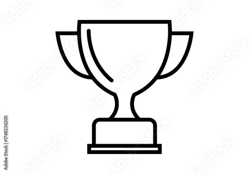 Icono negro de copa de premio en fondo blanco