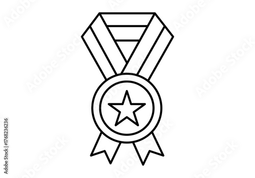 Icono negro de medalla de condecoración