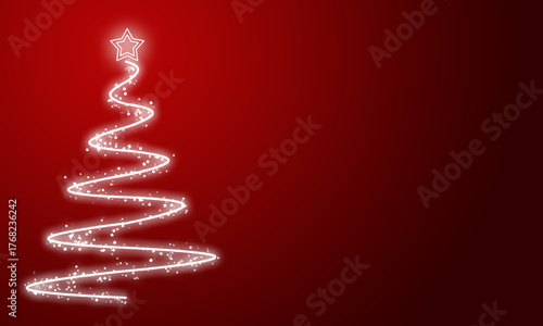 Fondo navideño rojo con árbol de navidad