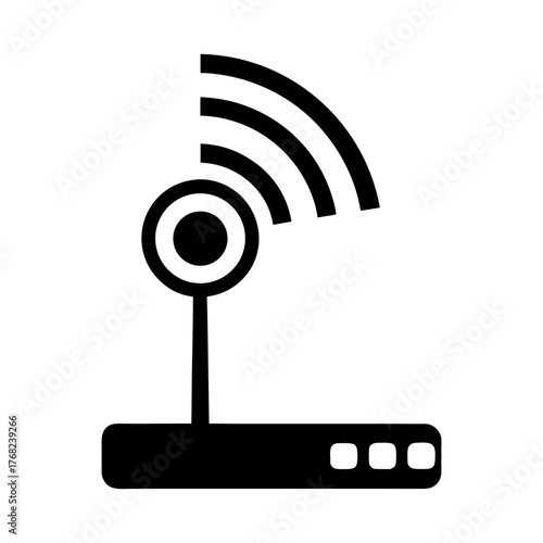 Wireless Icon — WiFi Signal with Router Symbol.