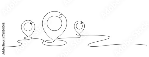 map pin icon symbol one line drawing continuous minimalism