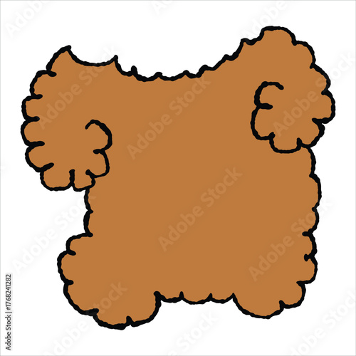 A hand-drawn and colored brown bear celebrating Christmas