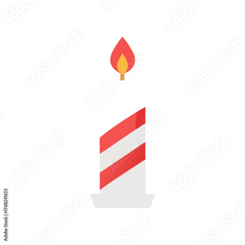 Illustration of a striped burning candle