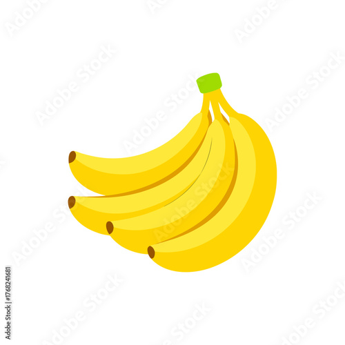 A bunch of yellow bananas on white background