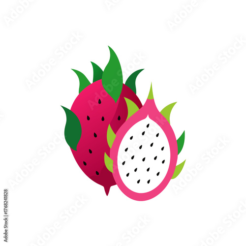 Illustration of two dragon fruit together
