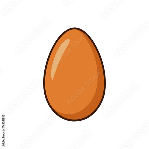 Illustration of a single brown chicken egg