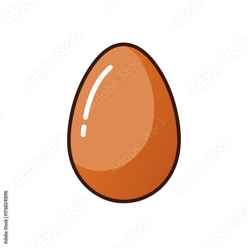 Illustration of a single brown chicken egg