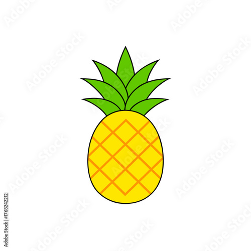 Illustration of a simple yellow pineapple