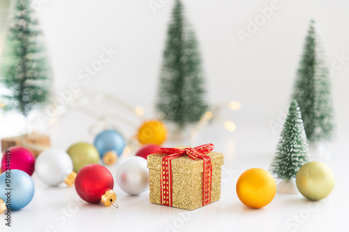 christmas gift box and decorations