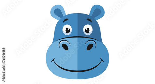 Friendly cartoon hippopotamus vector illustration perfect for children's designs or educational