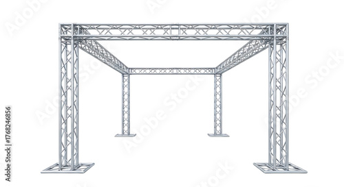 Rectangular truss structure isolated on transparent background