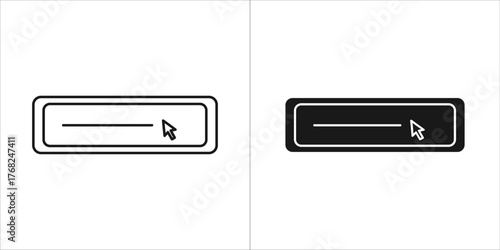 Slider control with cursor icon in outline and solid black