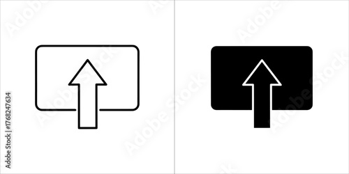 Upload icon with arrow pointing up, one filled and one outlined