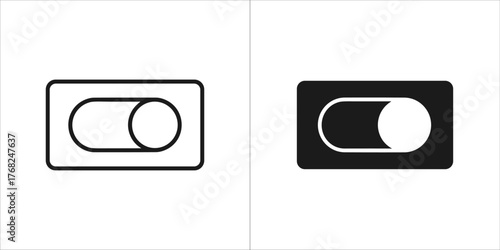 Toggle switch icon, on and off state