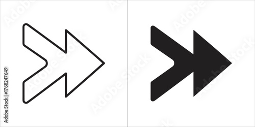 Fast forward icon, play button symbol