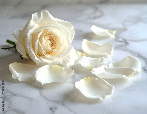  Rose Petals of Remembrance on Marble
