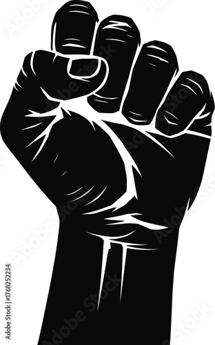 Powerful Fist Silhouette Symbolizing Strength Unity Solidarity