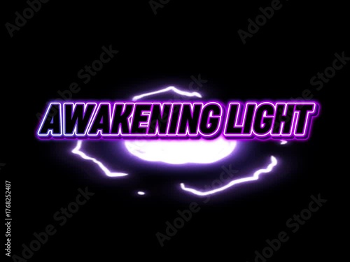 AWAKENING LIGHT text animation 4k black background