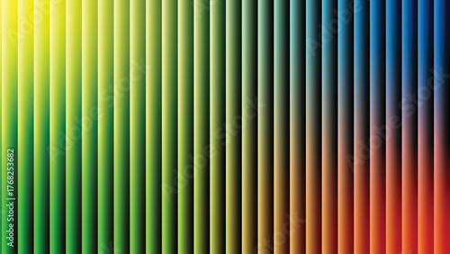 Abstract vertical blinds with a rainbow gradient effect, modern design