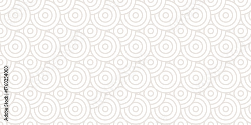 seamless pattern with circles white and gray overlap swirl fabric vector overlapping textile background.	
