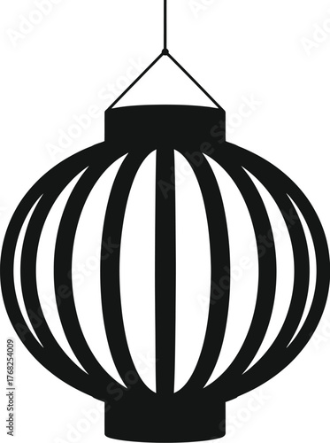 Lantern Silhouette Decorative Oriental Lamp Asian Style  Traditional Hanging Light Festival Decor