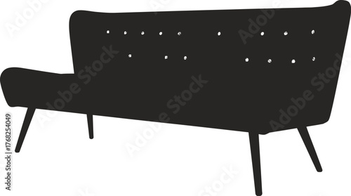 Stylish Mid-Century Modern Sofa Silhouette Minimalist Furniture Design Living Room Interior Decor