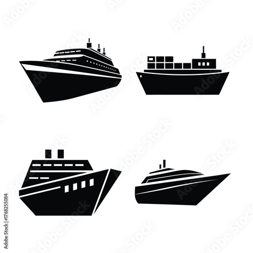 vector illustration of a ship
