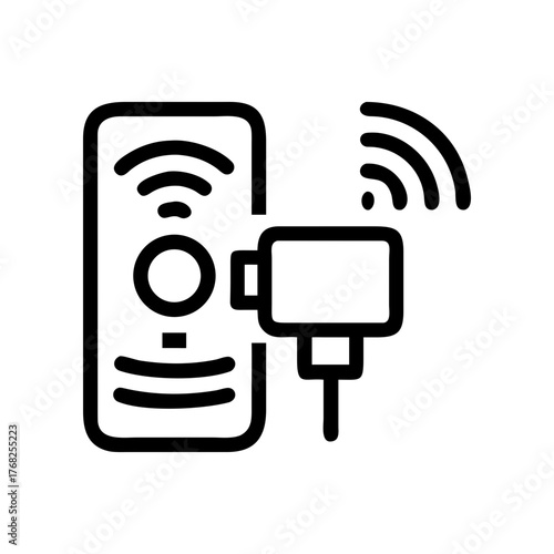 Router with wireless connection equipment on transparent background silhouette