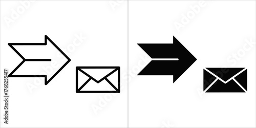 Email sending icon with arrow