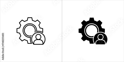 User settings icon with gear and person symbol