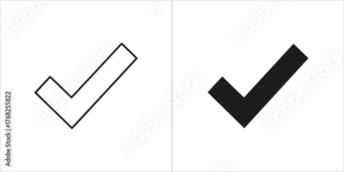 Outline and filled check mark icons