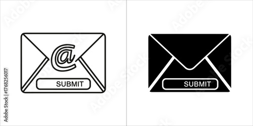 Email submit icon, outline and solid