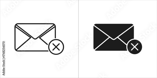 Email icon with a cross symbol