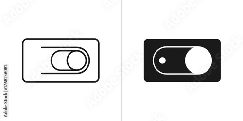 Toggle switch icon, on and off state