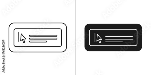 Cursor icon with text lines