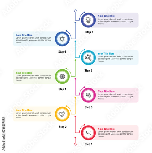 Timeline Infographic, Steps and Growth
