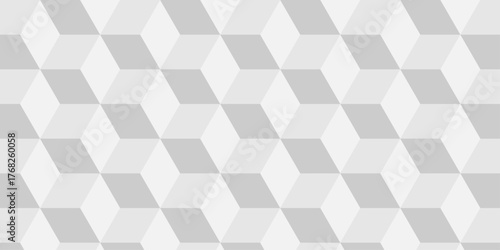 Vector cubic background with seamless geometric pattern. Abstract white and gray style minimal blank cubes.	