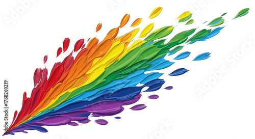 Vibrant spectrum of artistic expression with splashes of multicolored hues cascade