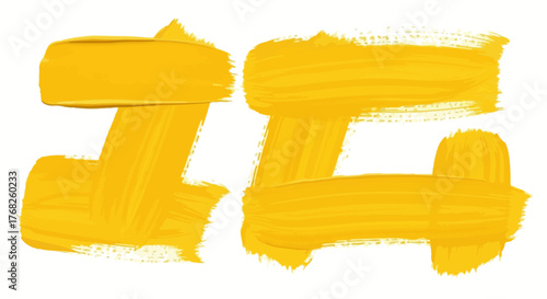 Golden hues on canvas: an abstract display of bright yellow paint strokes composition