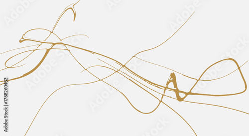 Elegant golden abstract lines on a clean white backdrop creating a sophisticated and refined