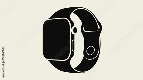 Sleek vector illustration of a modern smartwatch icon for digital and print use vector