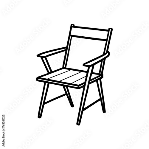 Illustration of an armchair with armrests on transparent background silhouette
