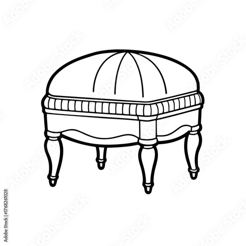 Vector illustration of a vintage ottoman