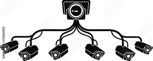 Security camera system surveillance cctv cameras network vector