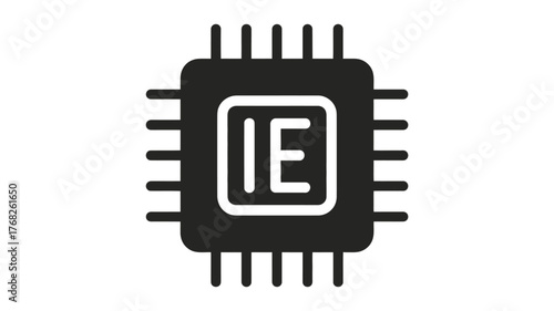 Minimalist computer chip silhouette vector illustration for tech concepts scalable eps icon vector