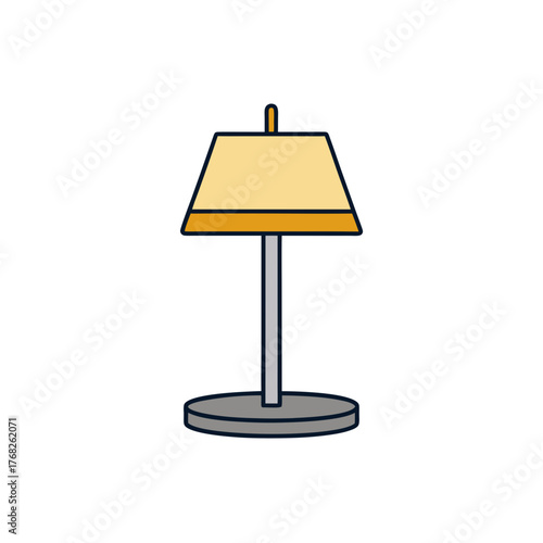 Illustration of a simple bedside lamp design on transparent background